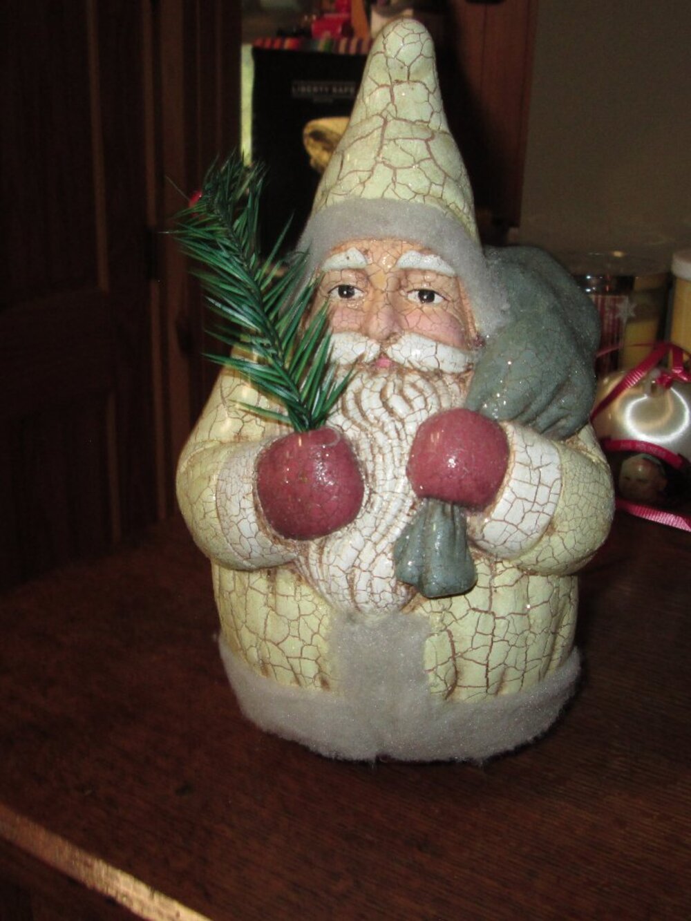 VTG OLD SANTA RAZ WHITE CHOCOLATE MOLD RARE CRACKLE OLD SANTA 9.5 ROLY POLY
